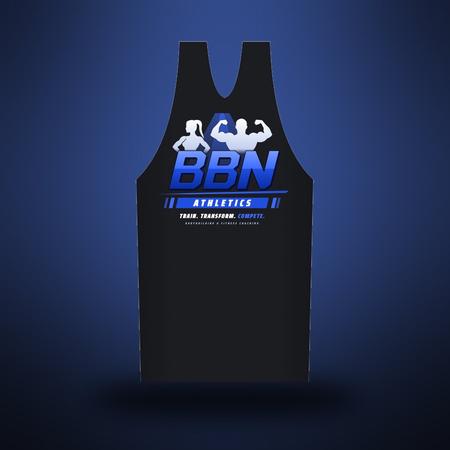 Black BBN Athletics tank, front